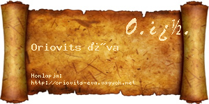 Oriovits Éva névjegykártya